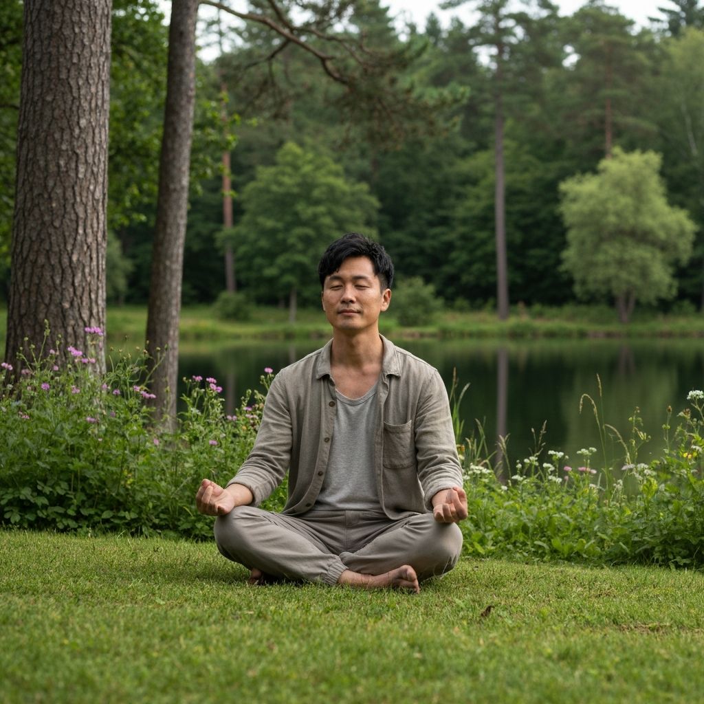 Особа у миру у природном окружењу